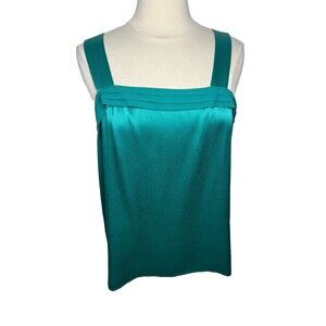 Vintage Y2K Green Fairy Satin Silky Babydoll Tank Top Womens L Setiage USA Union